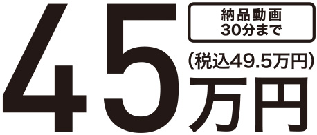 納品動画30分まで45万円（税込49.5万円）