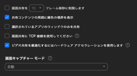 画面共有オプション