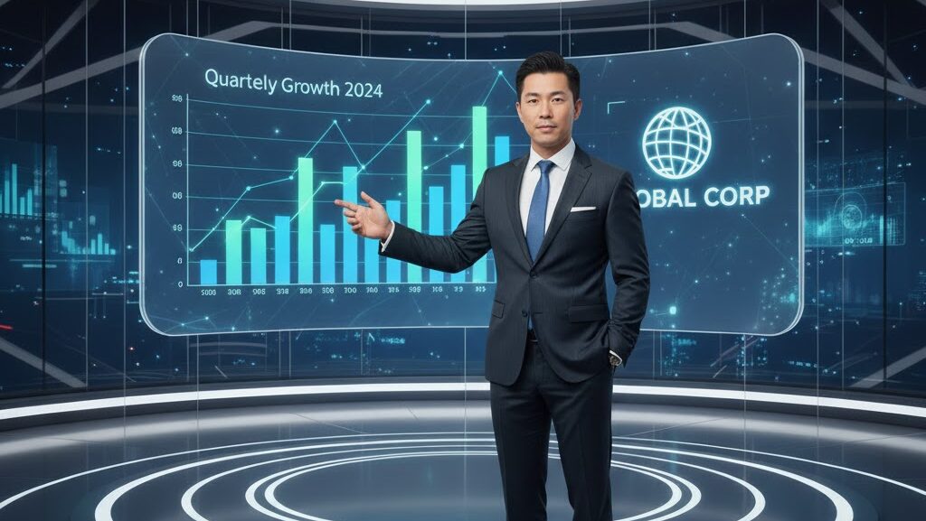 IR説明会向けのプロフェッショナルな配信スタジオ風景